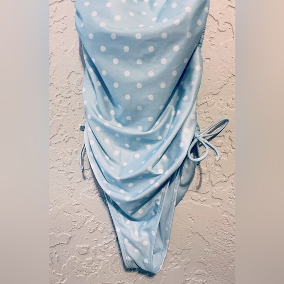 Wild Fable Light Blue Polka Dot One- Piece Swimsuit - Picture 4 of 10